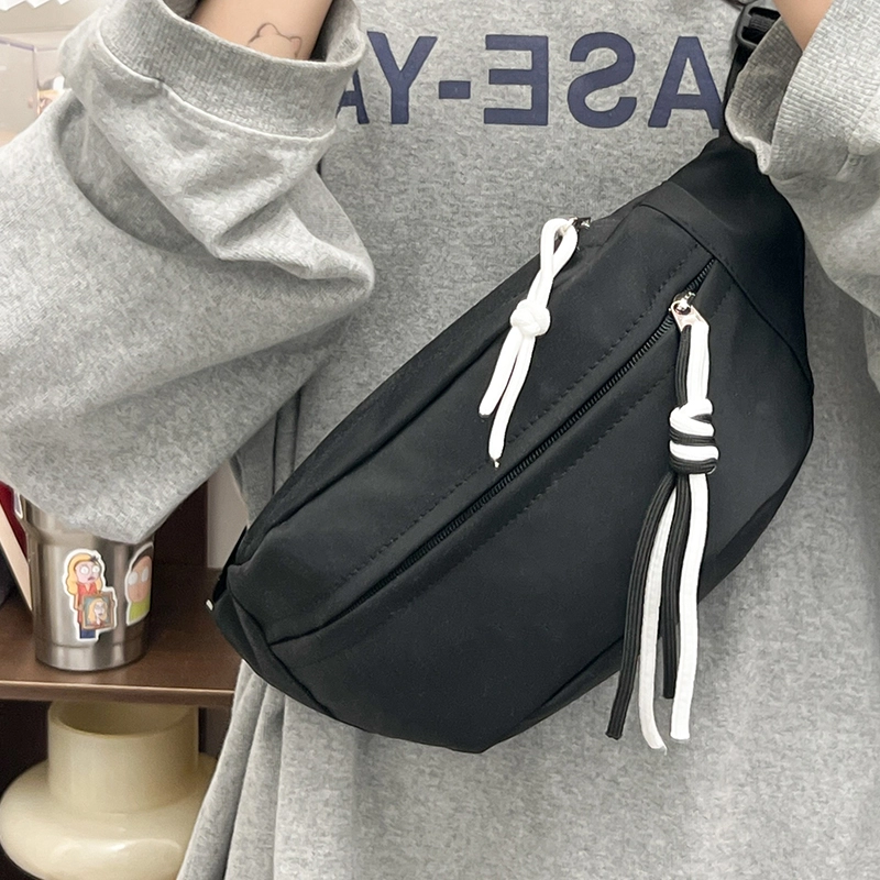 醇龙 运动潮流纯色 尼龙 单肩包腰包小挎包斜挎包胸包 男女同款情侣款 黄/绿/白/黑/粉