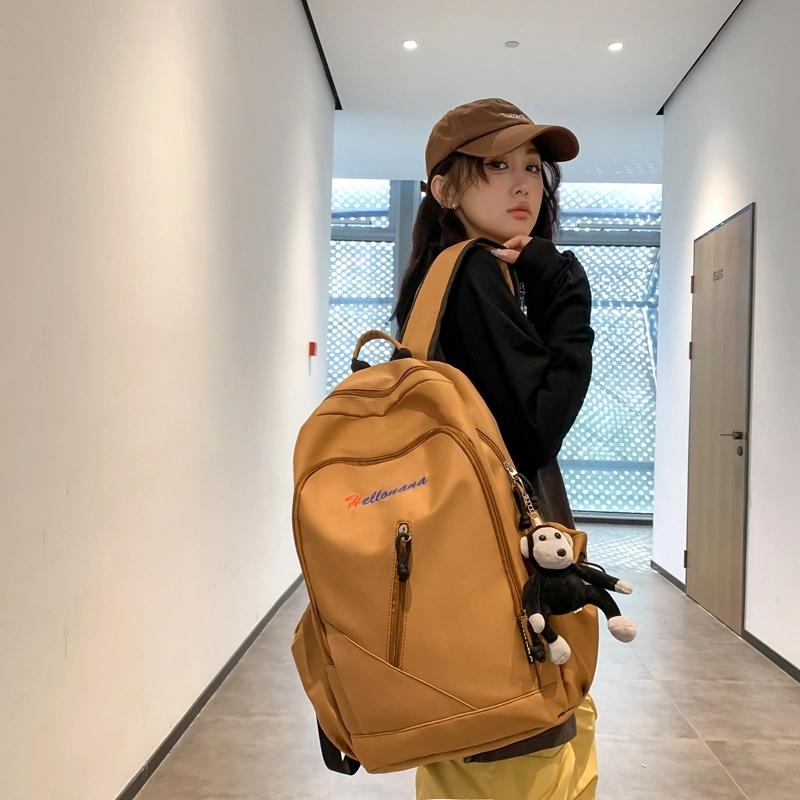 醇龙 大容量百搭纯色学生旅行 双肩包 尼龙 男女通用 多色