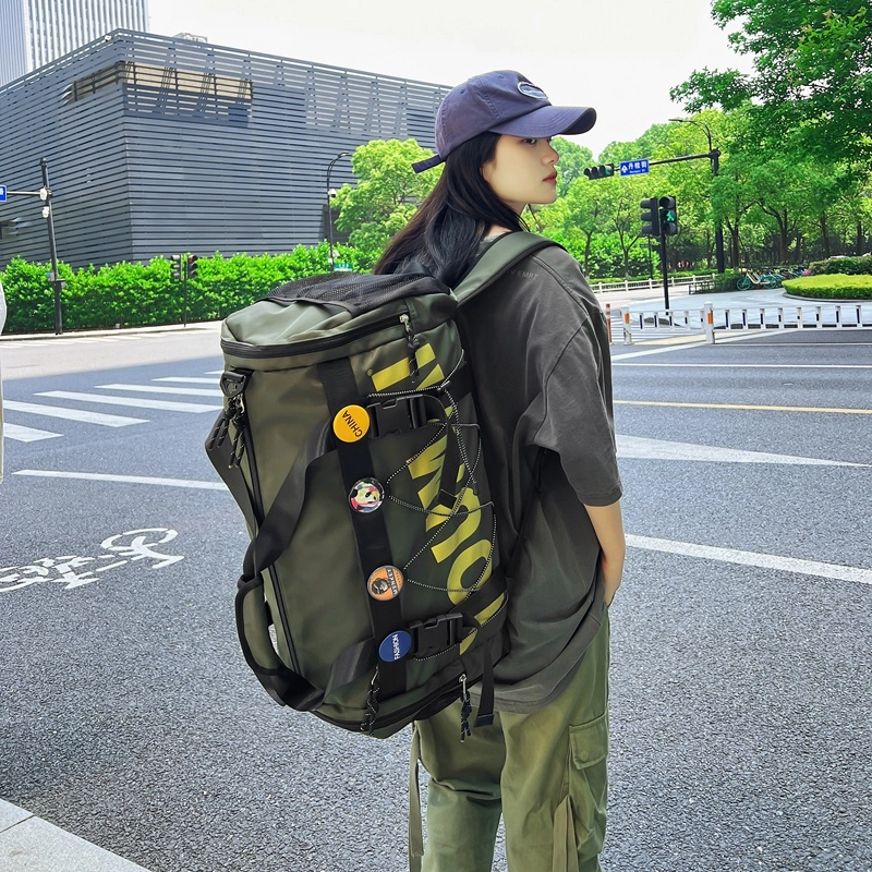 醇龙 多功能干湿分离休闲简约短途旅游时尚百搭 尼龙布 旅行包 男女同款情侣款 黑/青绿/军绿/黄/粉/卡其