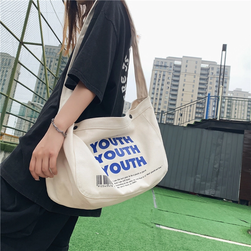 醇龙 日系时尚潮流 帆布 帆布包单肩包 男女同款情侣款