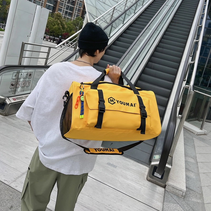 醇龙 大容量 轻便时尚 干湿分离 简约纯色 尼龙 单肩斜挎旅行包 常规 男女同款情侣款 黑/青绿/黄/粉/军绿/卡其