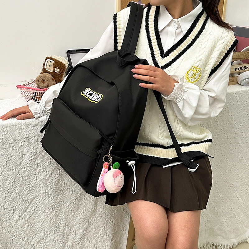 醇龙  尼龙男女通用多色书包学生韩版纯色大容量耐磨双肩包旅行背包
