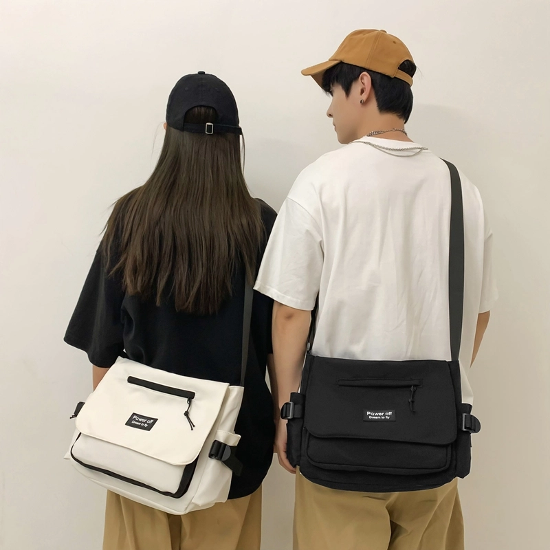 醇龙 时尚休闲简约百搭 尼龙 单肩斜挎包 常规 男女同款情侣款 黑色/蓝色/纯白/白配黑