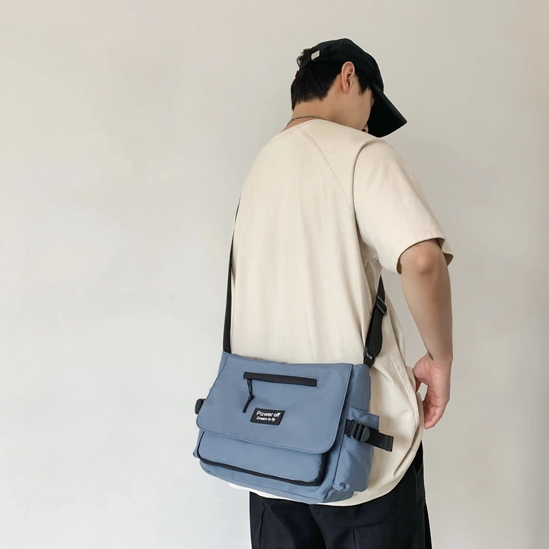 醇龙 时尚休闲简约百搭 尼龙 单肩斜挎包 常规 男女同款情侣款 黑色/蓝色/纯白/白配黑