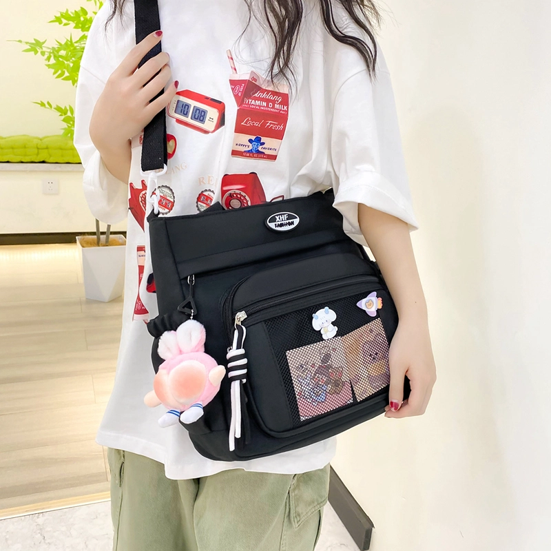 醇龙 百搭简约休闲 尼龙 单肩包 常规 男女同款情侣款 蓝/黑/粉/白