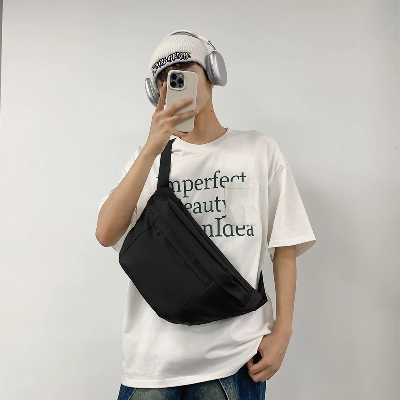 醇龙 尼龙布 男女通用 拉链开合百搭通勤 多色 胸包