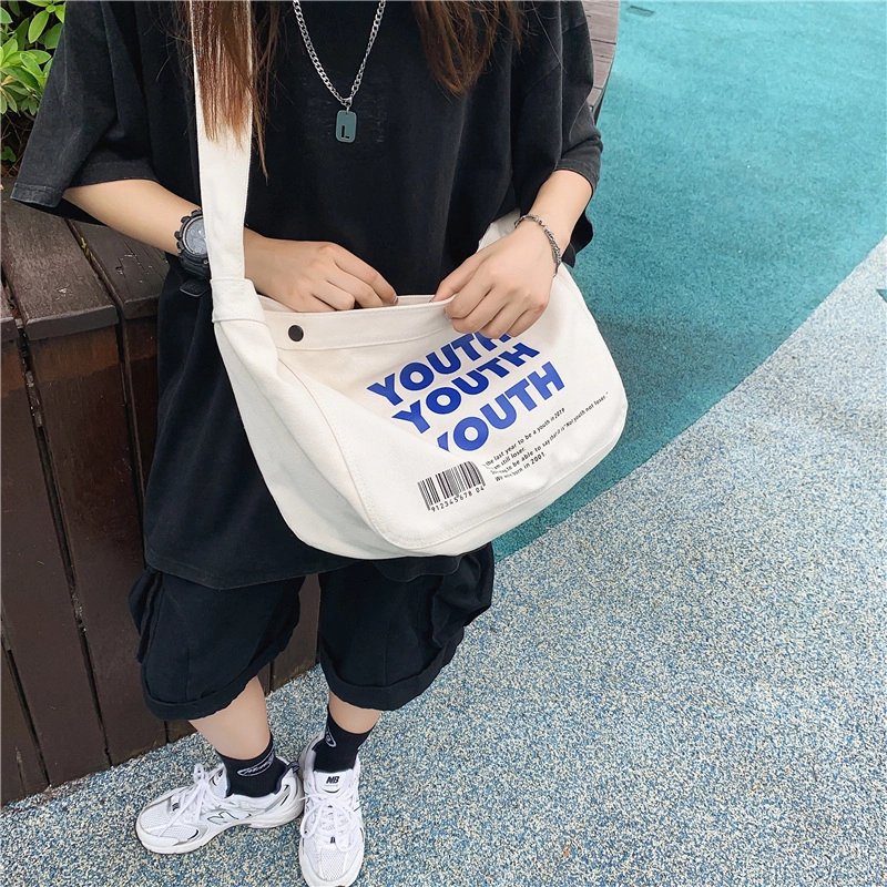 醇龙 日系时尚潮流 帆布 帆布包单肩包 男女同款情侣款