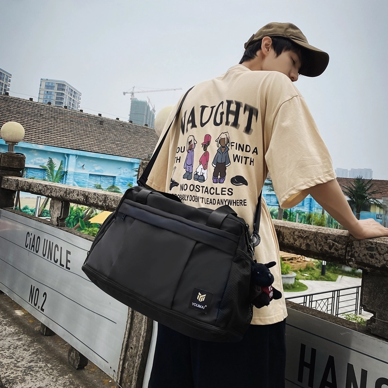 醇龙 中性风休闲简约短途旅游时尚百搭 尼龙 旅行包 常规 男女同款情侣款 黑/红/黄/卡其/青绿/军绿/粉