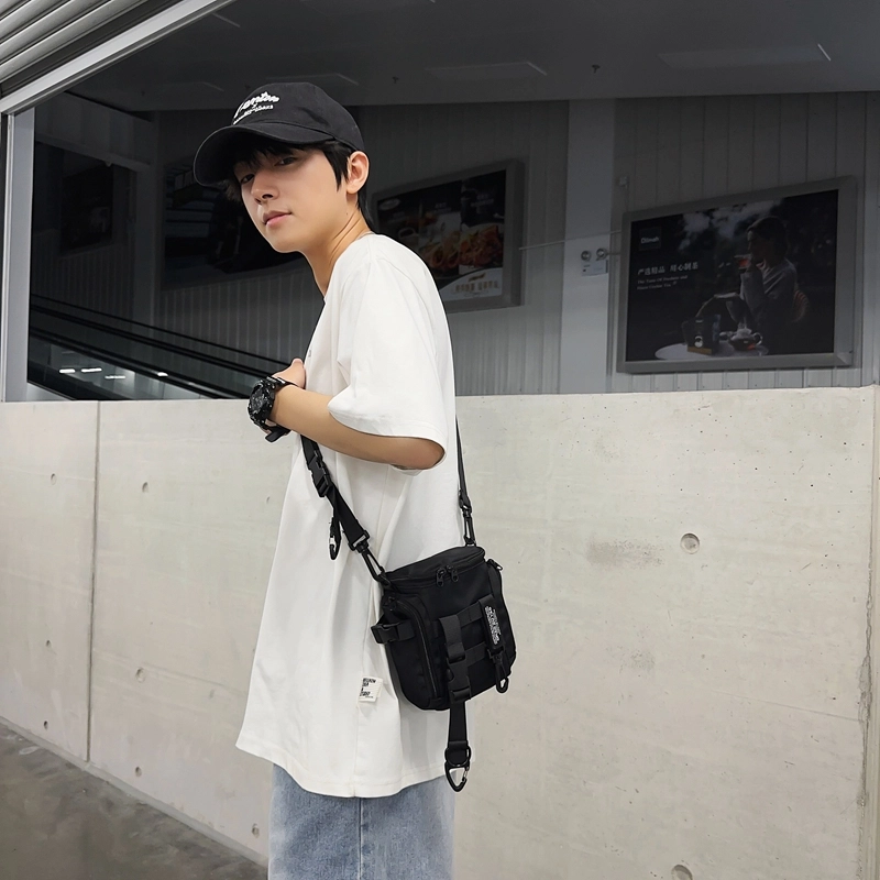 醇龙   尼龙男女通用黑色潮牌工装斜挎包机能风个性单肩包休闲日系背包