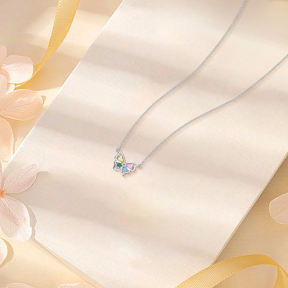 【纯银999】 赛菲尔 蝴蝶 经典百搭小众设计精致高级感简约学生日常时尚轻奢约会通勤温柔气质可调节锁骨链#好运 足银 项链 女款