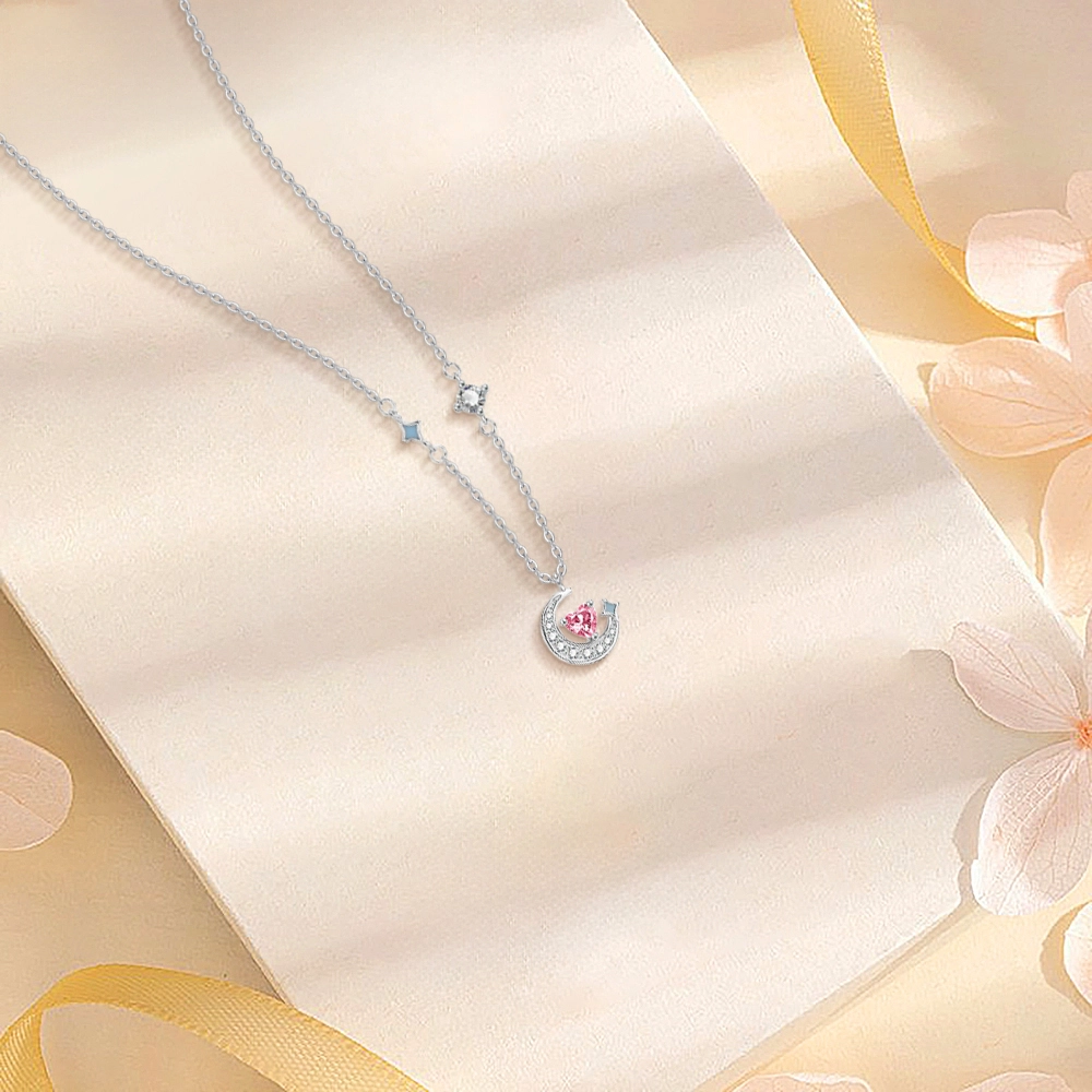 【纯银999】 赛菲尔 星月系列 小众设计经典百搭学生日常高级感简约精致轻奢转运约会通勤温柔气质可调节锁骨链#好运 足银 项链 女款