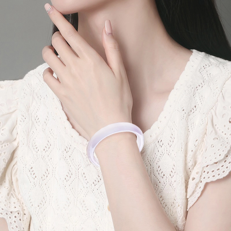 赛菲尔 细圆条 叮当 宫典荔枝冻美人 轻奢精致 小众 玉髓 手镯 女款