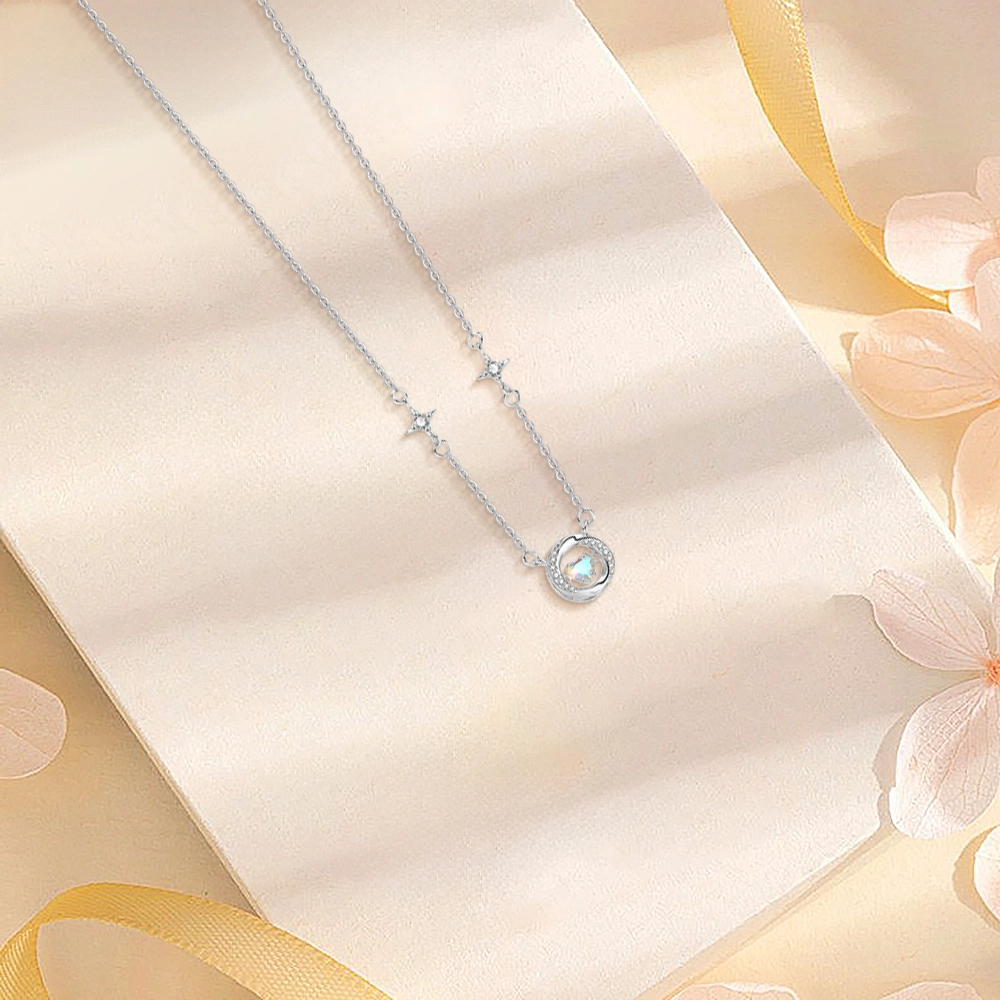 【纯银999】 赛菲尔 莫比乌斯 小众设计经典百搭高级感学生日常精致简约时尚轻奢约会通勤温柔气质可调节锁骨链 足银 项链 女款