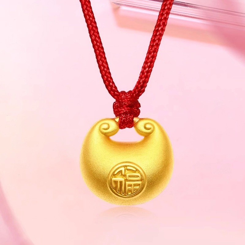 小金坨吊坠 赛菲尔 小胖福 胖福宝宝平安锁 福气满满 轻奢精致 小众 足银 项链 男女同款情侣款