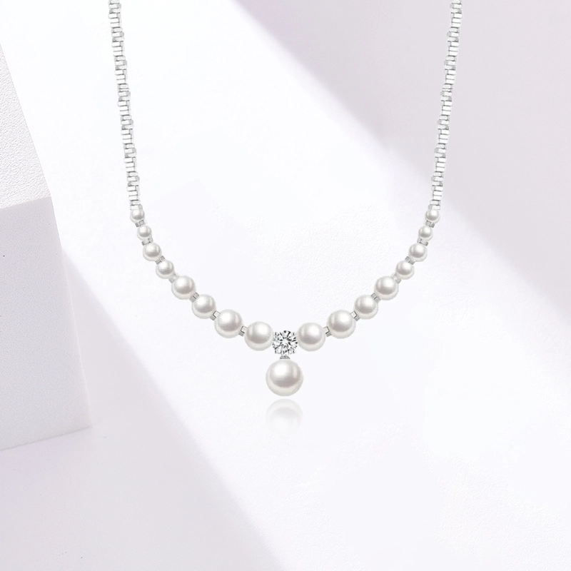 赛菲尔 碎银几两 新中式碎碎平安吉祥顺遂简约时尚 高级感小众设计 淡水珍珠 项链 男女同款情侣款
