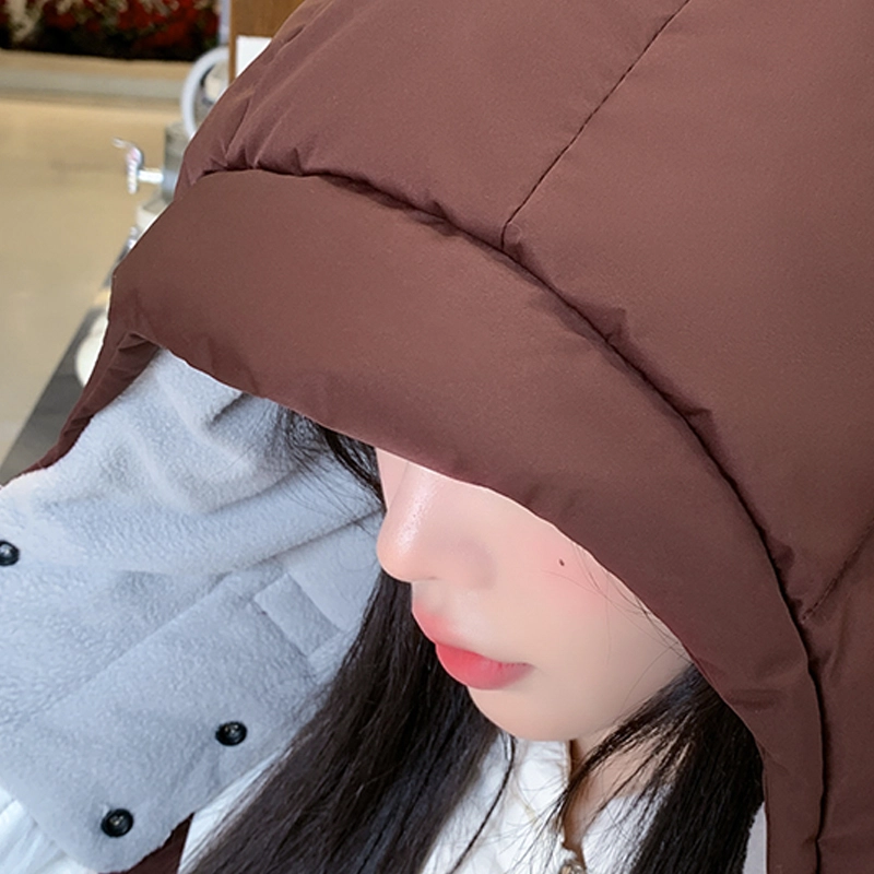 南极人 冬季帽子围脖一体保暖帽东北哈尔滨旅游防寒装备冬天骑行护耳防风 加厚 套头帽 女款