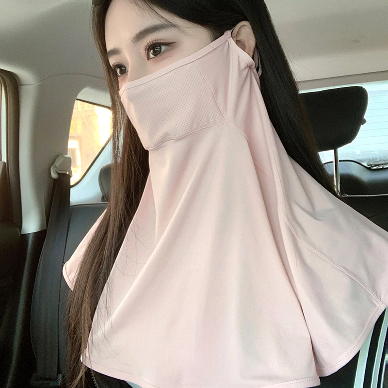 南极人 冰丝全脸遮阳护眼角护颈一体脸基尼防紫外线骑行开车 透气薄款 防晒面罩 女款