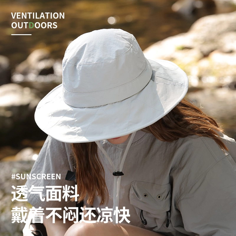 【久戴清爽】 南极人 遮阳帽夏季大檐防紫外线速干渔夫帽大头围户外登山徒步钓鱼透气太阳帽休闲 轻薄款 防晒帽 男女同款情侣款