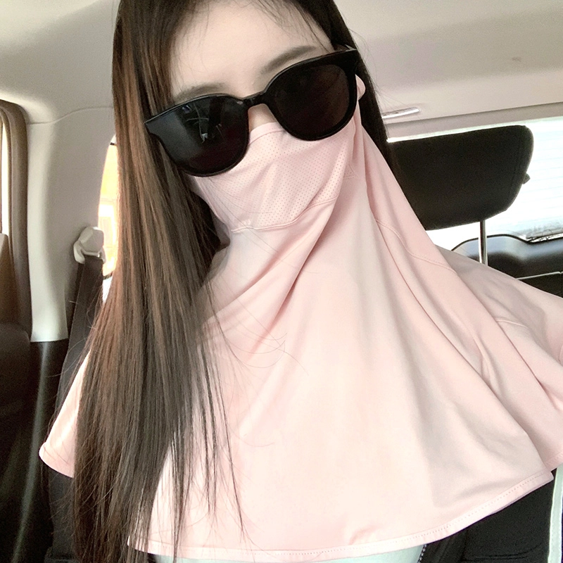 南极人 冰丝全脸遮阳护眼角护颈一体脸基尼防紫外线骑行开车 透气薄款 防晒面罩 女款