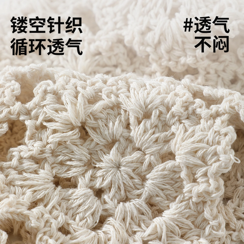 南极人 日系镂空针织勾花套头帽子复古气质显脸小透气包头帽云南旅游海边度假拍照文艺氛围感百搭 薄款 瓜皮帽 女款