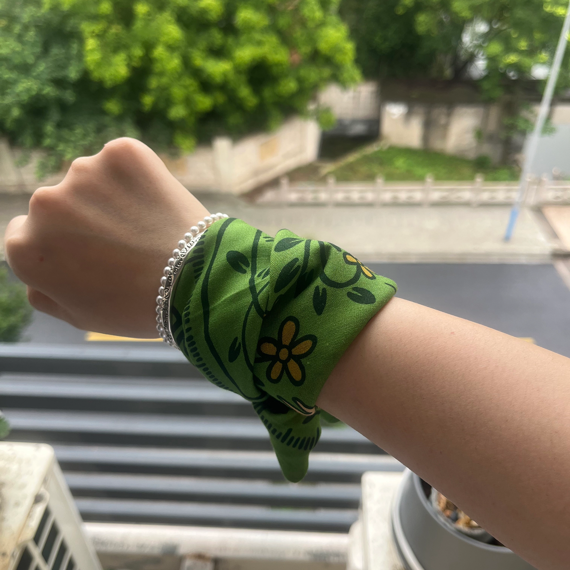 滚烫时光 绿色小鹿 棉 头巾 男女同款情侣款