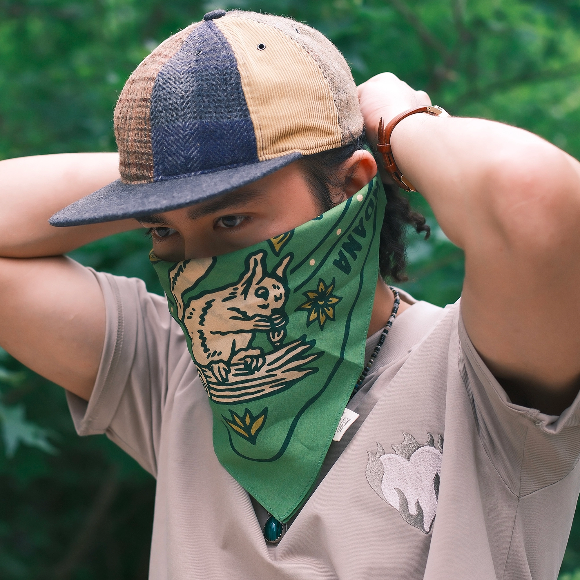 滚烫时光 森林动物 棉 头巾方巾发带 男女同款情侣款