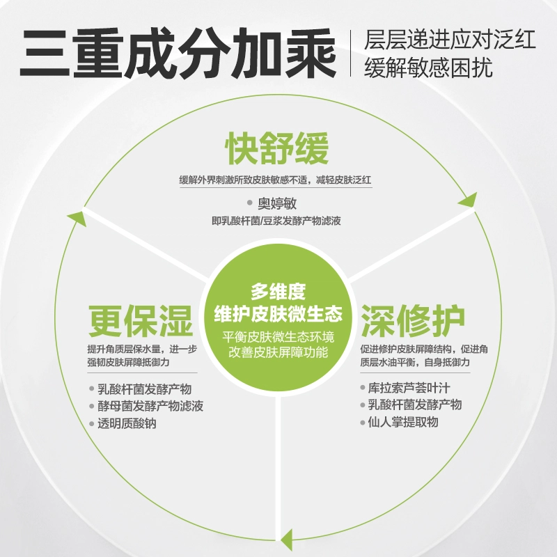 鲜一 舒缓修护四件套 保湿滋润紧致补水 安心水+精华+乳液+面霜