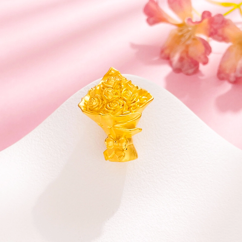 周百福 玫瑰捧花摆件 浪漫告白玫瑰花束 精致轻收藏储蓄储值纪念品 足金 投资类 其他黄金 男女同款情侣款