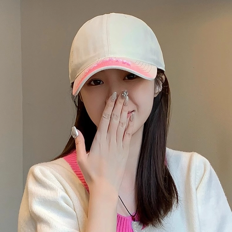 钓鱼熊 潮流渐变 深顶宽檐 显脸小英文刺绣韩版遮阳帽子 棉 鸭舌帽 男女同款情侣款