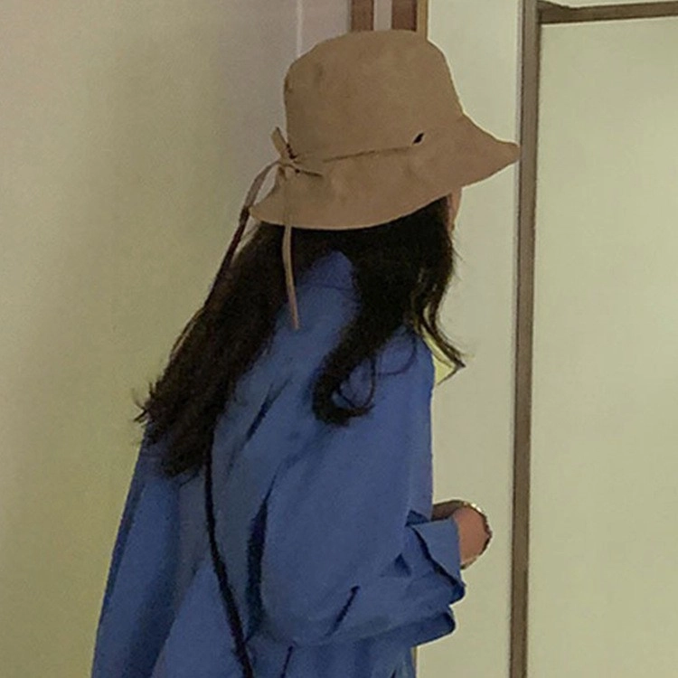 钓鱼熊 日系夏季可折叠太阳帽防紫外线防晒帽遮阳百搭显脸小盆帽 聚酯纤维 渔夫帽 男女同款情侣款