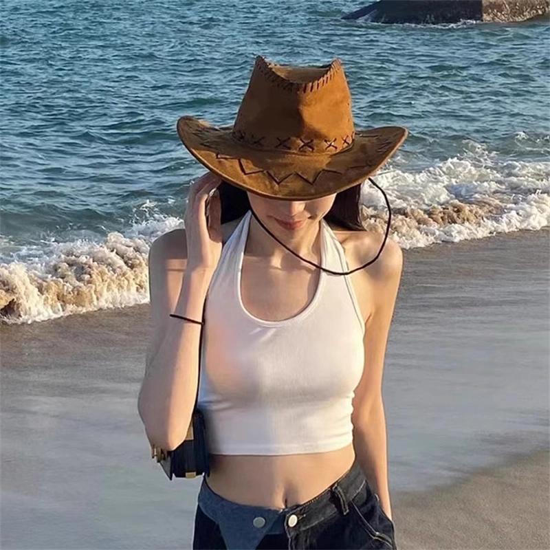钓鱼熊 户外旅游休闲遮阳帽夏季防晒清凉骑士帽子 涤纶 西部牛仔帽 男女同款情侣款