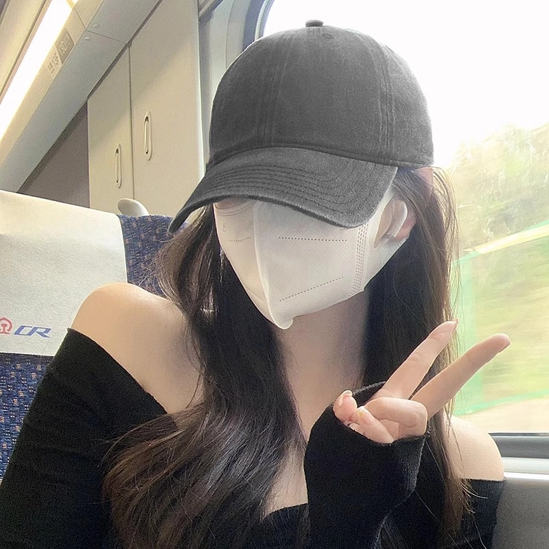艾佳微 复古水洗做旧纯色棒球帽 休闲百搭大头围显脸小防晒遮阳 棉 鸭舌帽 男女同款情侣款 多色可选