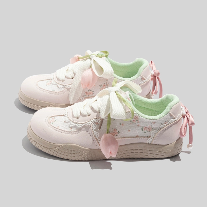 韩版碎花小众甜美学生软底时尚百搭 低帮 板鞋 女款