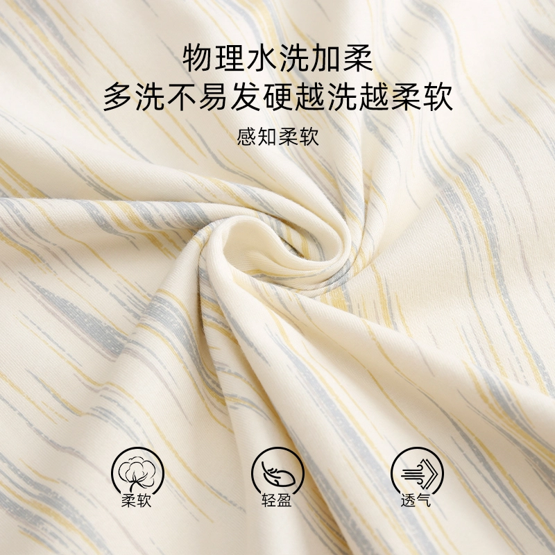 芬腾可安 秋冬季简约纯棉圆领舒适无感杯垫一体式柔软少女家居服睡衣套装 女款