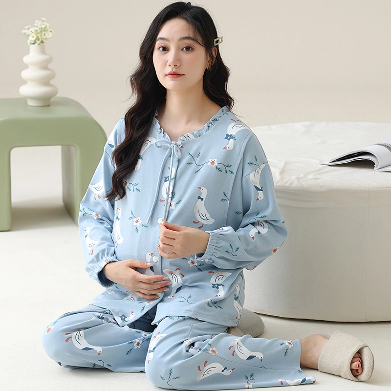 芬腾可安 春秋外出可穿柔软舒适哺乳期可穿月子家居服睡衣套装 女款