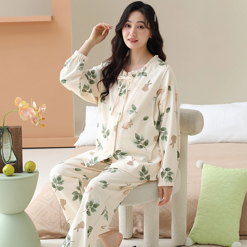 芬腾可安 外出可穿柔软舒适春秋哺乳期可穿的月子家居服睡衣套装 女款