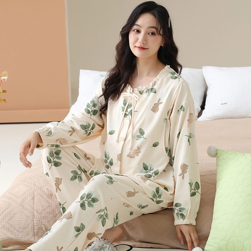 芬腾可安 外出可穿柔软舒适春秋哺乳期可穿的月子家居服睡衣套装 女款