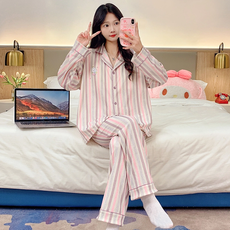 芬腾可安 亲肤可外穿杯垫一体轻盈开衫家居服睡衣套装 女款
