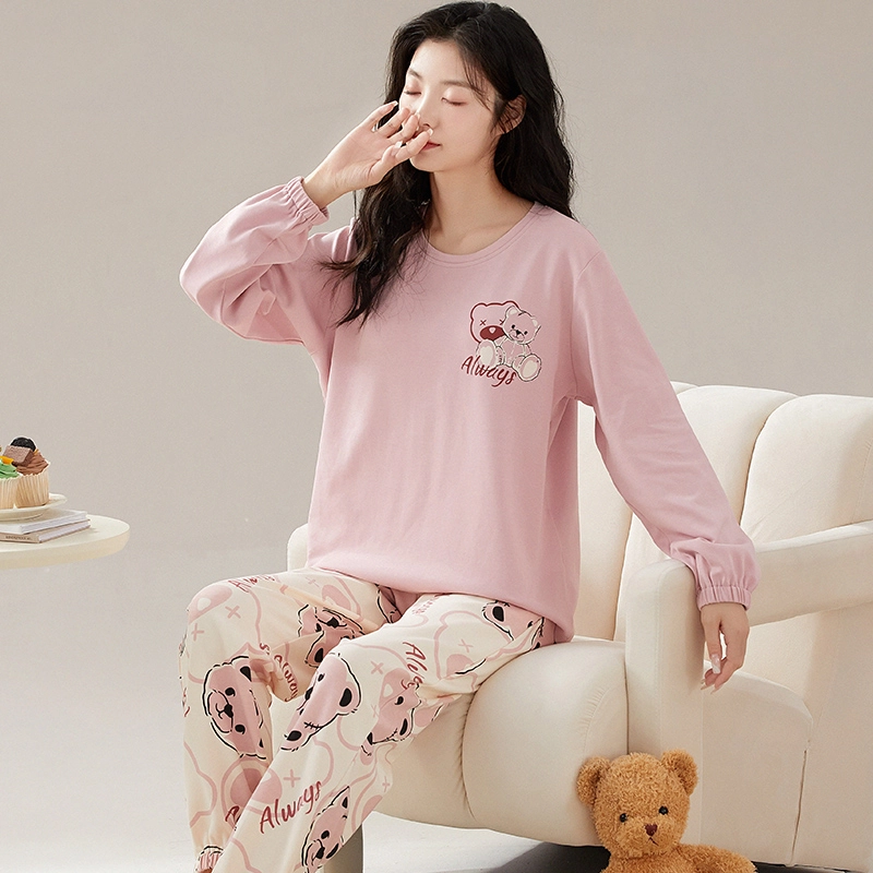 芬腾可安 舒适甜美带胸垫休闲一体式家居服睡衣套装 女款
