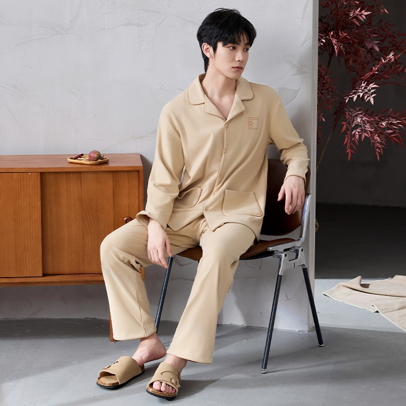 芬腾可安 秋冬季经典保暖锁温亲肤柔软少年感家居服睡衣套装 男款
