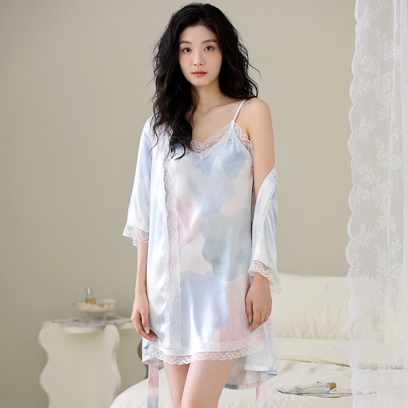 芬腾可安 柔软细腻亲肤透气显瘦顺滑凉爽优雅休闲简约家居服可外穿睡袍/浴袍 女款