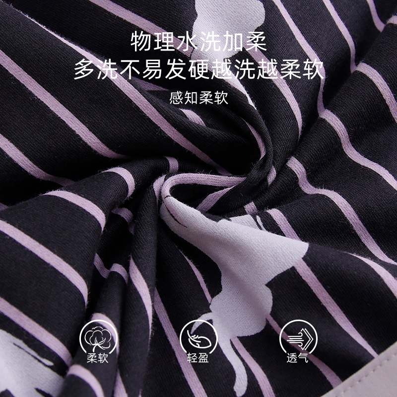 芬腾可安 秋冬季纯棉舒适柔软带固定杯垫一体式家居服睡衣套装 女款
