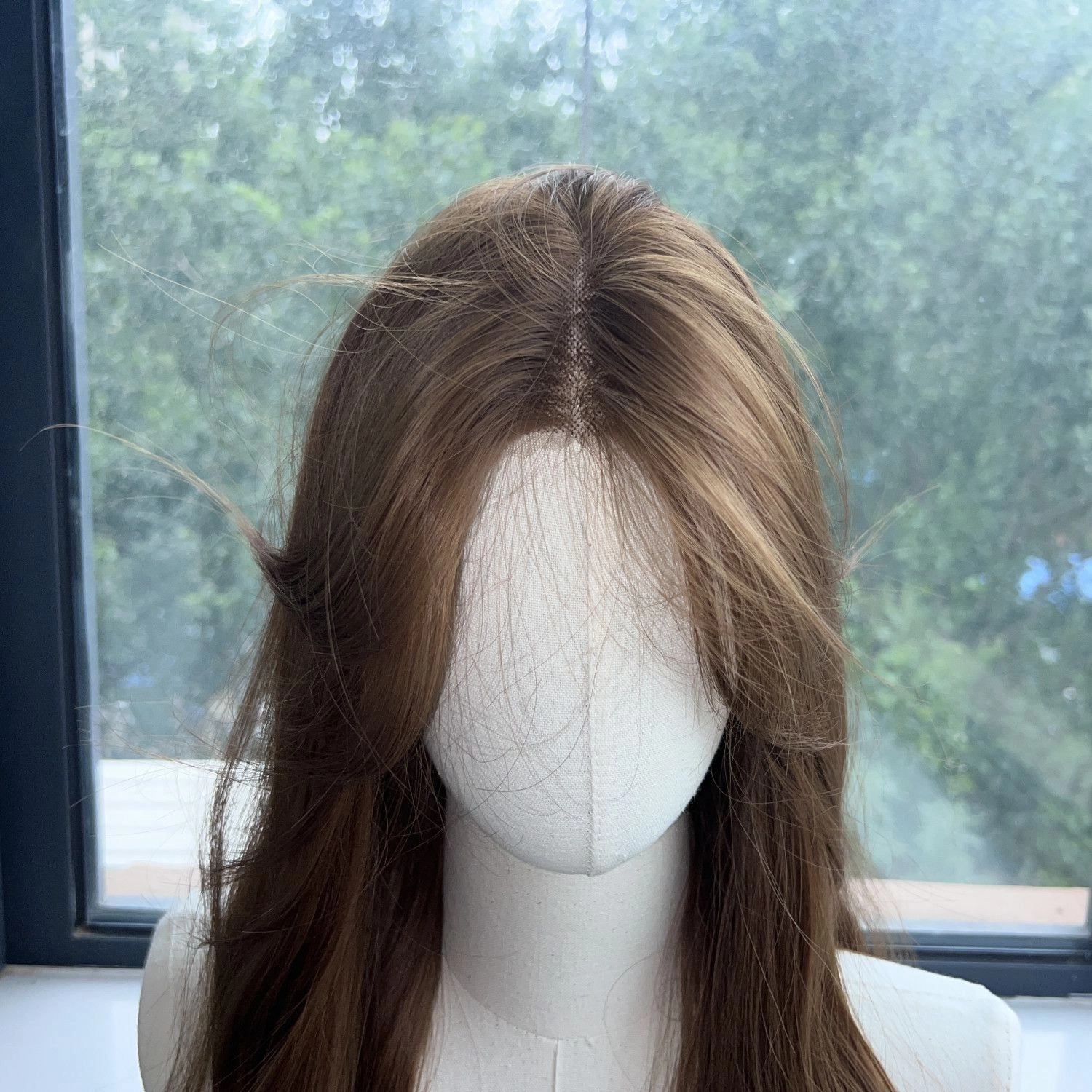 时影 氛围少女假发女全头仿真发 前蕾丝亚麻金棕色水波纹假发 透气轻薄逼真自然