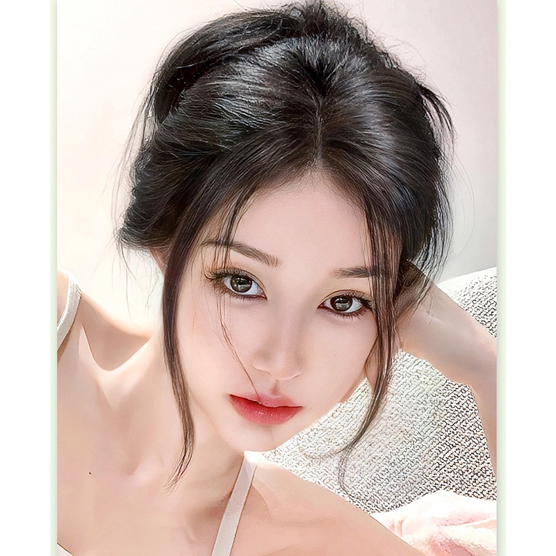 时影 假发片头顶补发 全真发星空网补发片 蓬松高颅顶遮白发 女