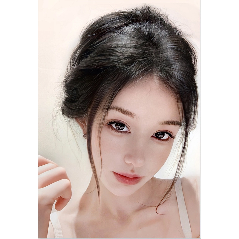 时影 假发片头顶补发 全真发星空网补发片 蓬松高颅顶遮白发 女