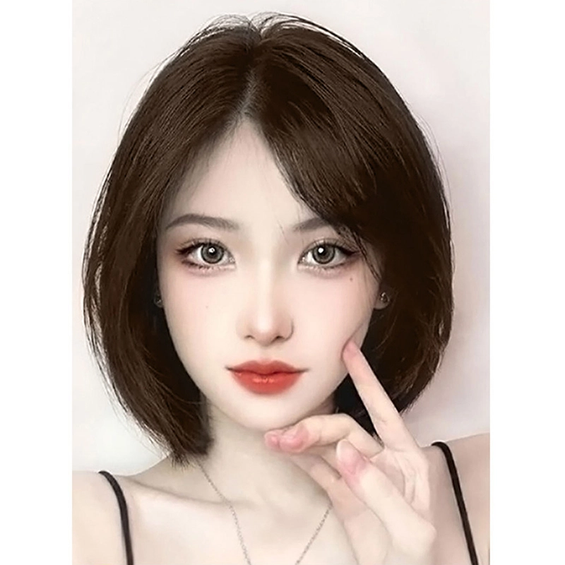 时影 瑞士网头顶补发片 全真发头顶遮白发遮发缝假发片女 全手织蓬松轻薄透气