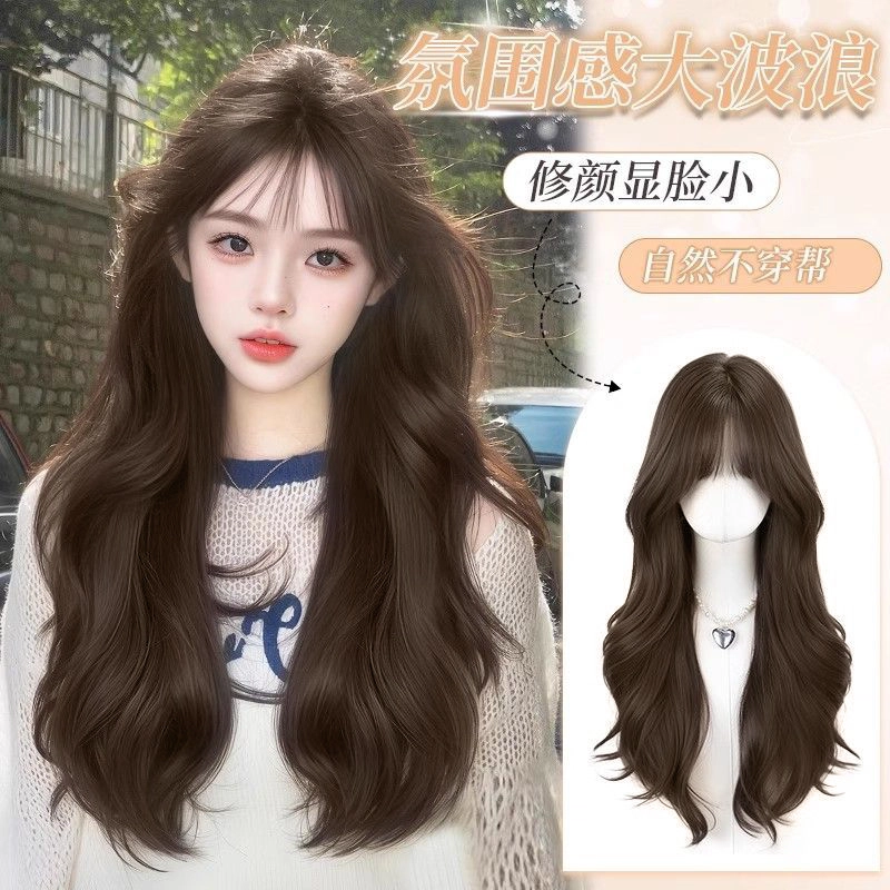 时影 甜美大波浪假发 自然整顶仿真发百搭