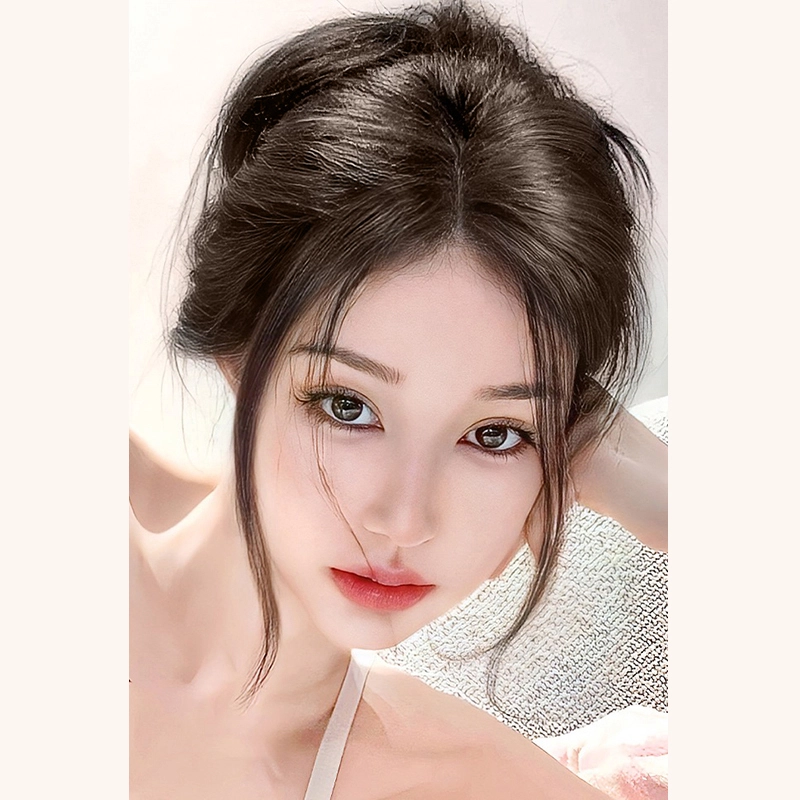 时影 假发片头顶补发 全真发星空网补发片 蓬松高颅顶遮白发 女