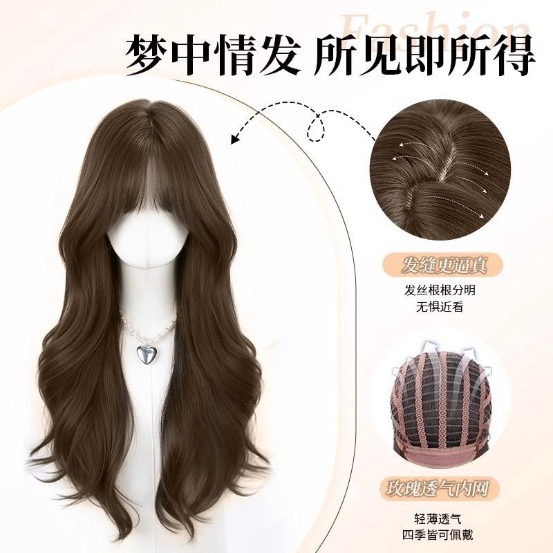 时影 甜美大波浪假发 自然整顶仿真发百搭