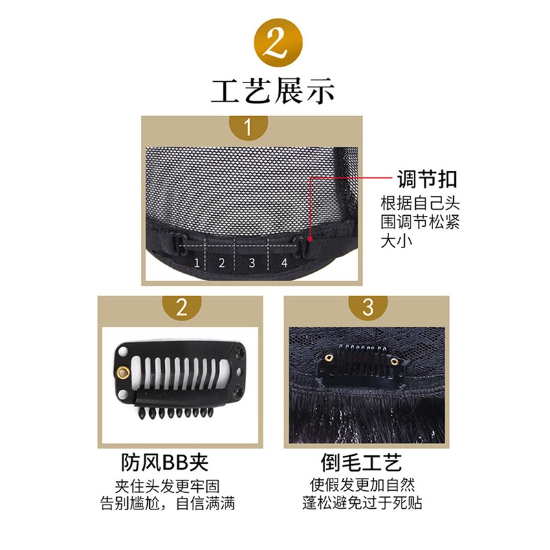 时影 假发 中老年妈妈发套小卷假发全真人发丝女全头套蓬松修脸短卷真人发丝假发套增发量遮白发